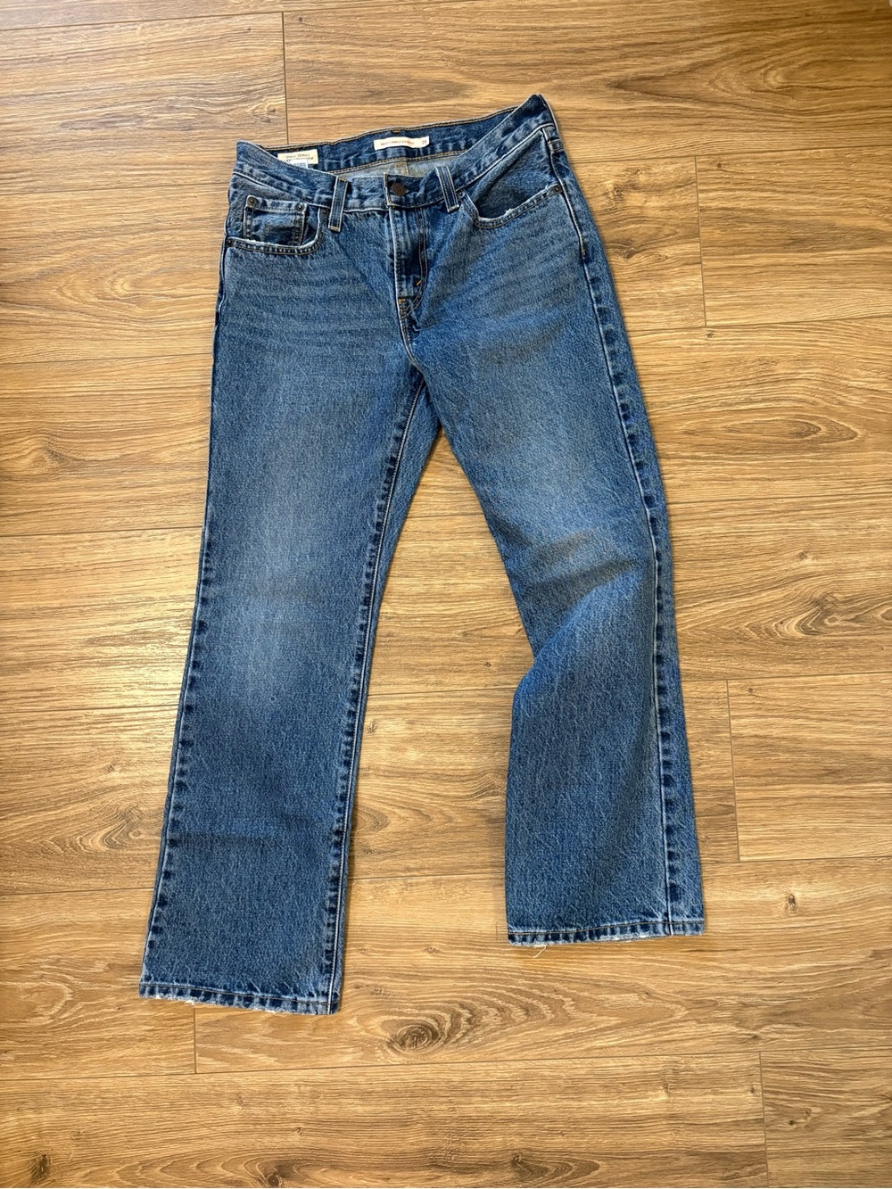 High-Rise Straight Leg Women’s Jeans in Blue Wash